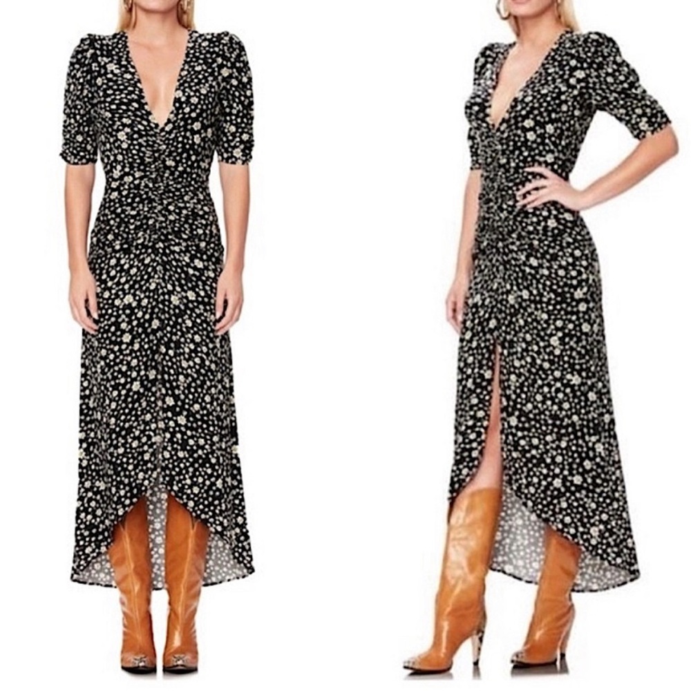 AFRM Logan Daisy Ditsy Plunge Neck Floral Maxi Dress NWT